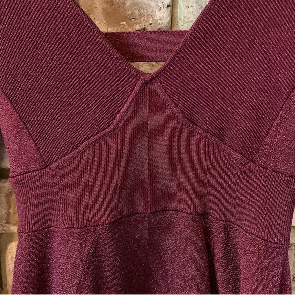 Free People | Wildest Dreams Mini Sweater Dress in Wine - Picture 11 of 16
